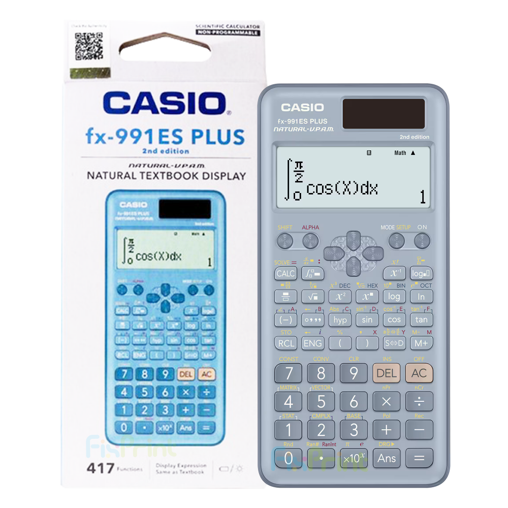 Kalkulator Casio fx-991ES PLUS-2 Blue, Calculator Scientific Kalkulator Ilmiah Standar fx-991ES PLUS-2BU Original