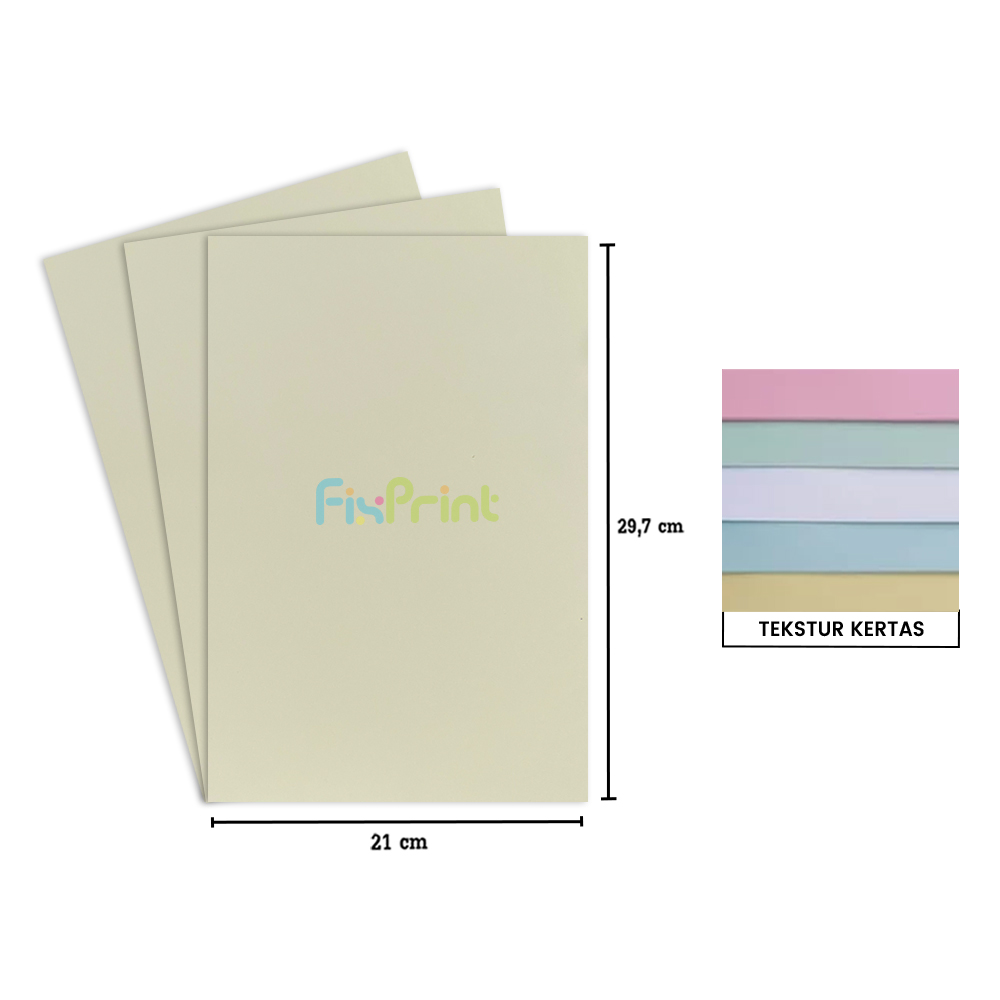 Kertas Brief Card A4 160gr isi 20Lmbr Kuning Muda, Kertas Manila BC (Brief Card) A4 210mm x 297mm For Inkjet Laserjet isi 20Lmbr Paper Brief Light Yellow